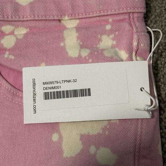 Cotton Citizen Men 32 Splash Straight Fit Jeans Cotton Blend Light Pink NWT - Picture 4 of 9